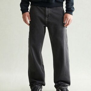 Pacsun Dylan Baggy Denim Jeans Carpenter Contrast Stitch Black 34 x 32